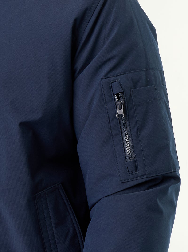 Bomber jacket with ribbed knit collar Blue - Kiabi