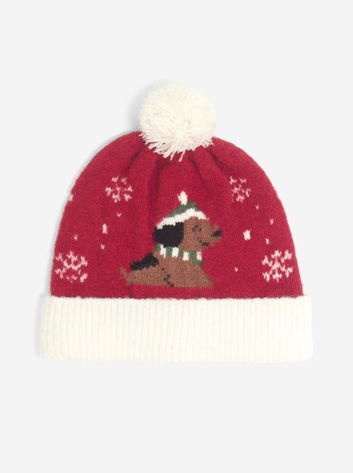 Bonnet à pompon imprimé - Kiabi