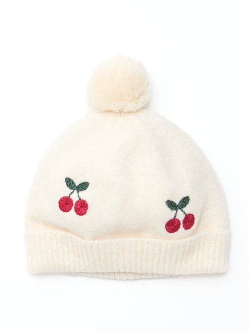 Bonnet brodé en coton - Kiabi