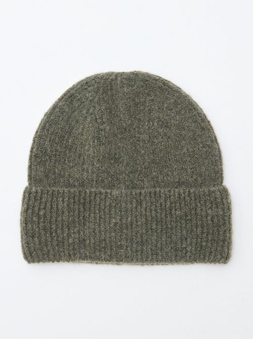 Bonnet côtelé avec revers - Kiabi