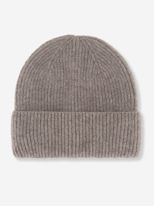 Bonnet uni en maille côtelée - Kiabi