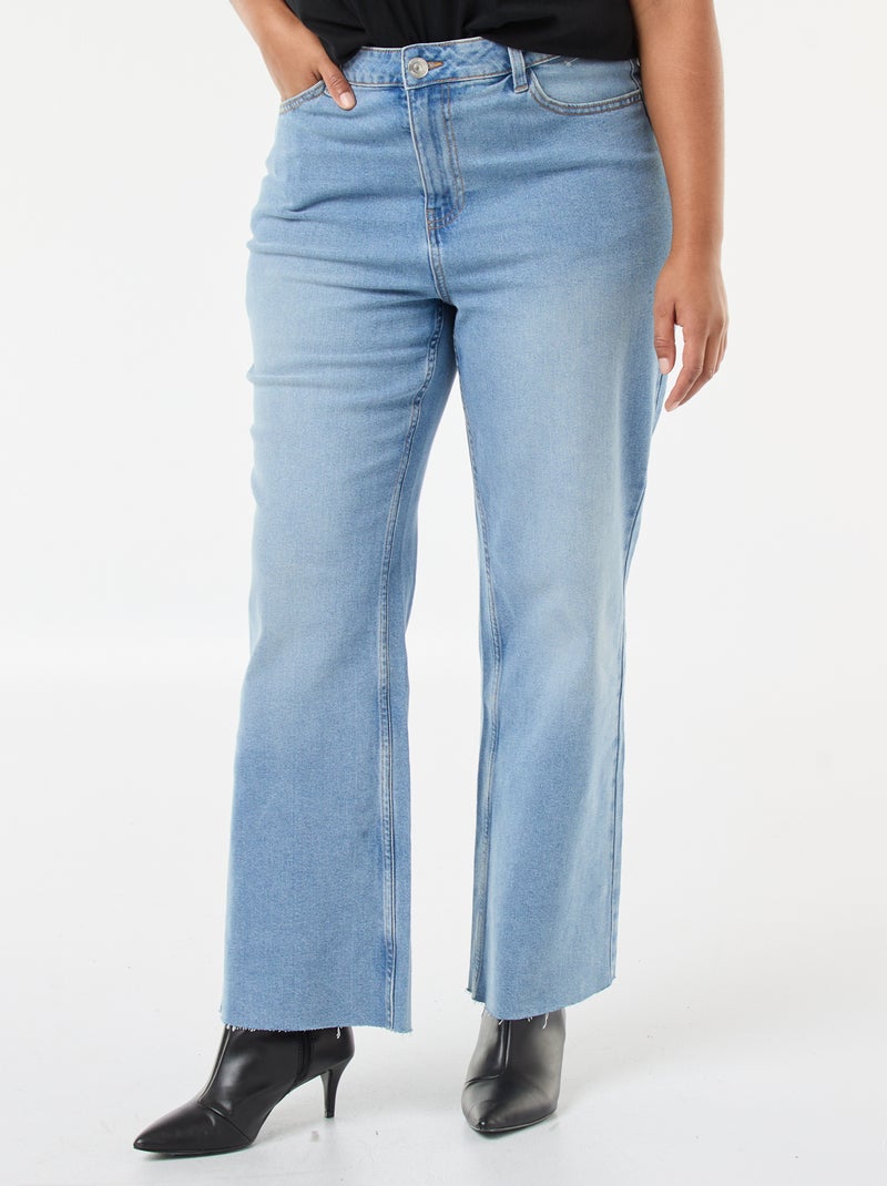 Bootcut Jeans with Raw Hem Blue - Kiabi