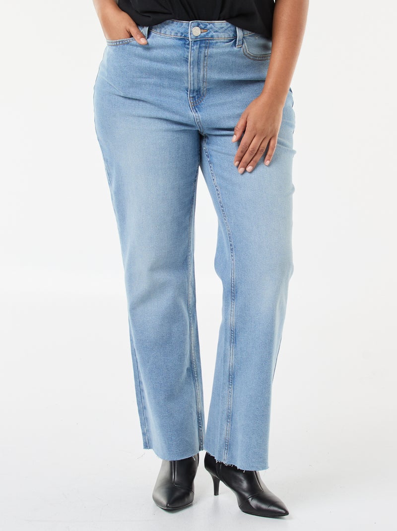 Bootcut Jeans with Raw Hem Blue - Kiabi