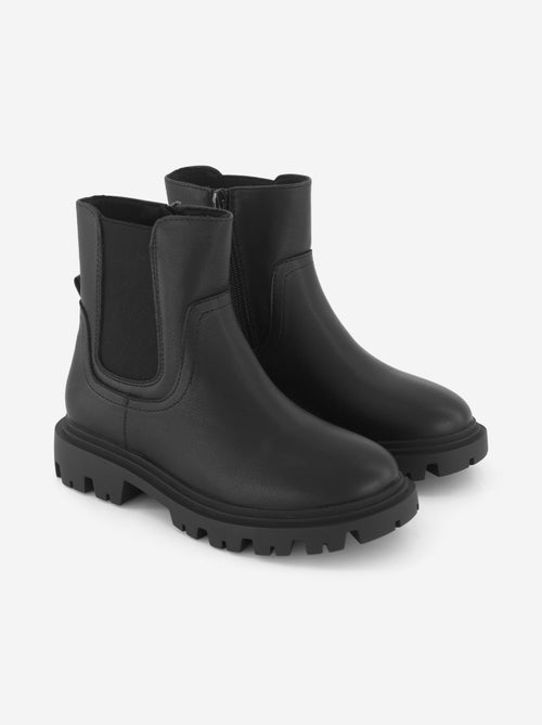 Boots aus Kunstleder mit Profilsohle - Kiabi Boots aus Kunstleder mit Profilsohle - Kiabi