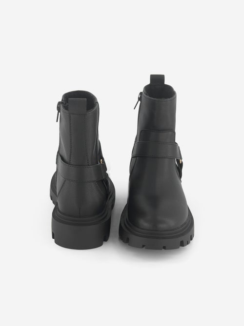 Boots aus Kunstleder mit Zierriemen - Kiabi