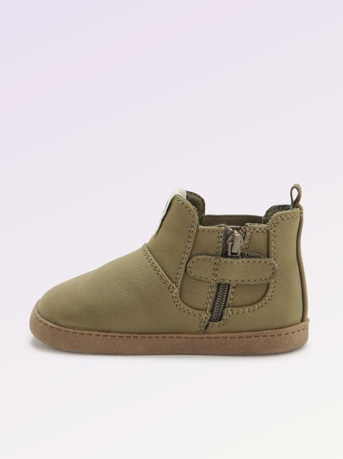 Boots en simili avec soufflet élastiqué - Motricité 3 '1ers pas' - Kitchoun - Kiabi Boots en simili avec soufflet élastiqué - Motricité 3 '1ers pas' - Kitchoun - Kiabi