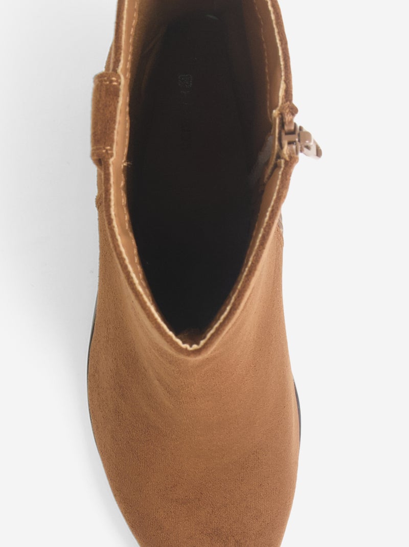 Boots style santiags à talon Marron - Kiabi