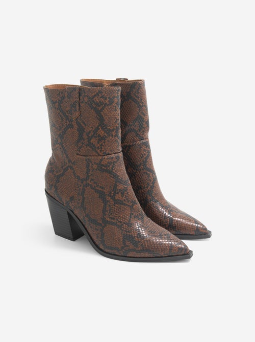 Boots style santiags imitation peau de serpent - Kiabi Boots style santiags imitation peau de serpent - Kiabi