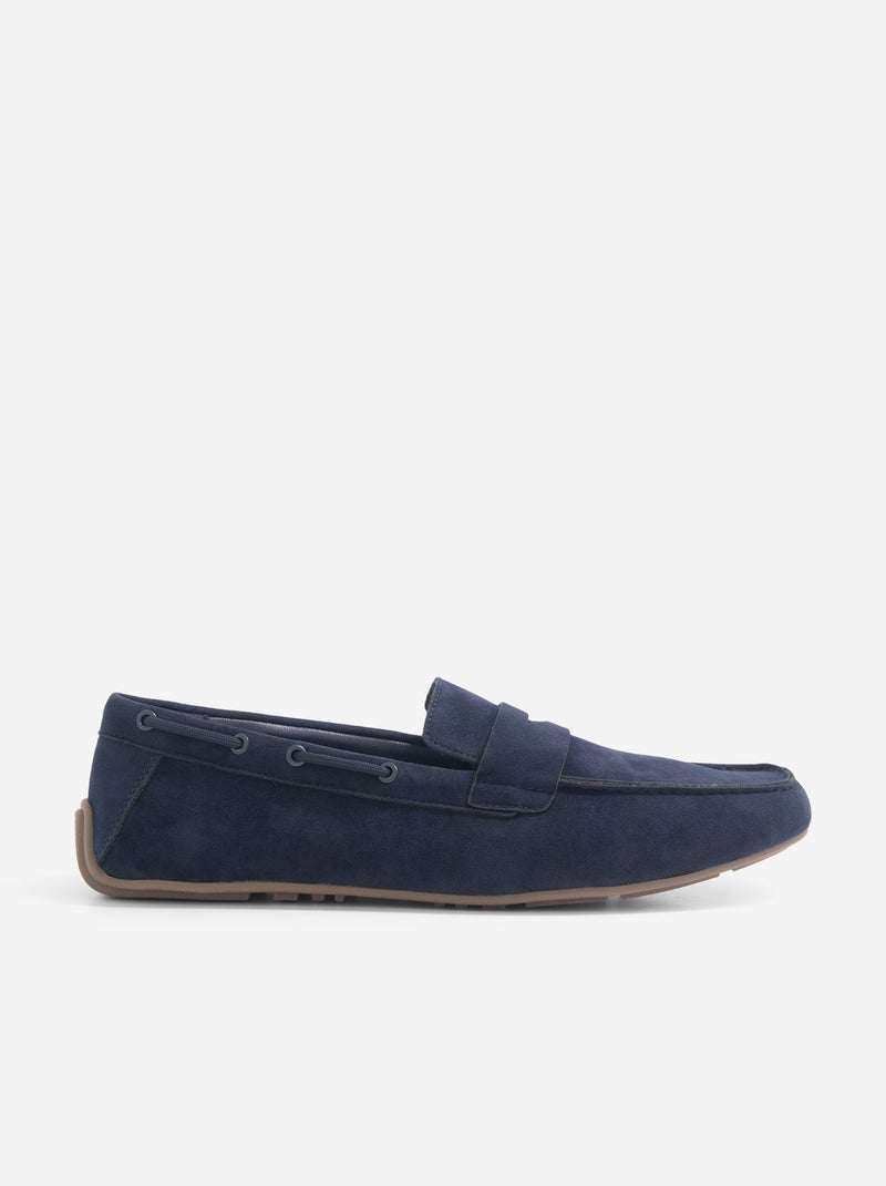 Bootsschuhe aus Wildlederimitat Bleu - Kiabi