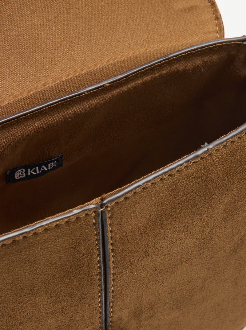 Borsa a mano in similcamoscio Kaki - Kiabi