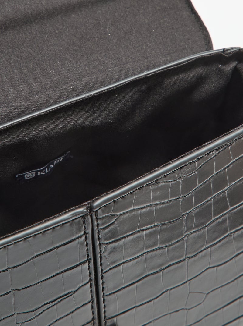 Borsa a mano in similpelle effetto coccodrillo Nero - Kiabi