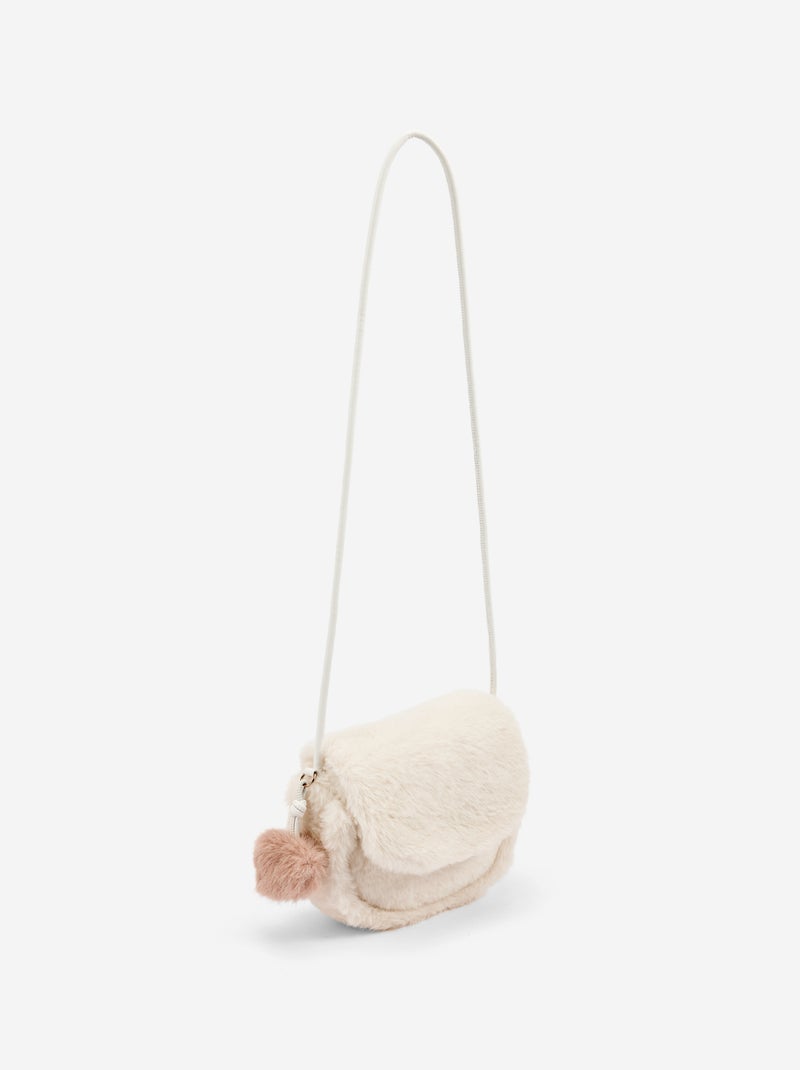 Borsa a tracolla in maglia effetto peluche Bianco - Kiabi