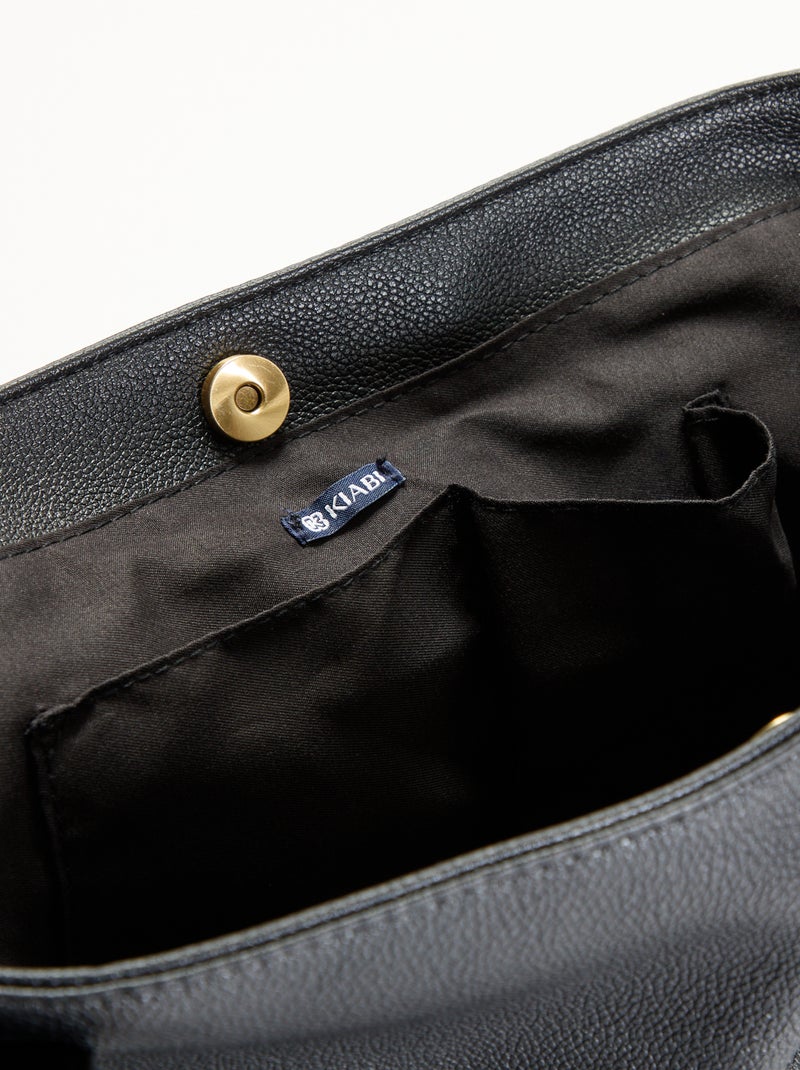 Borsa hobo con frange in similpelle Nero - Kiabi