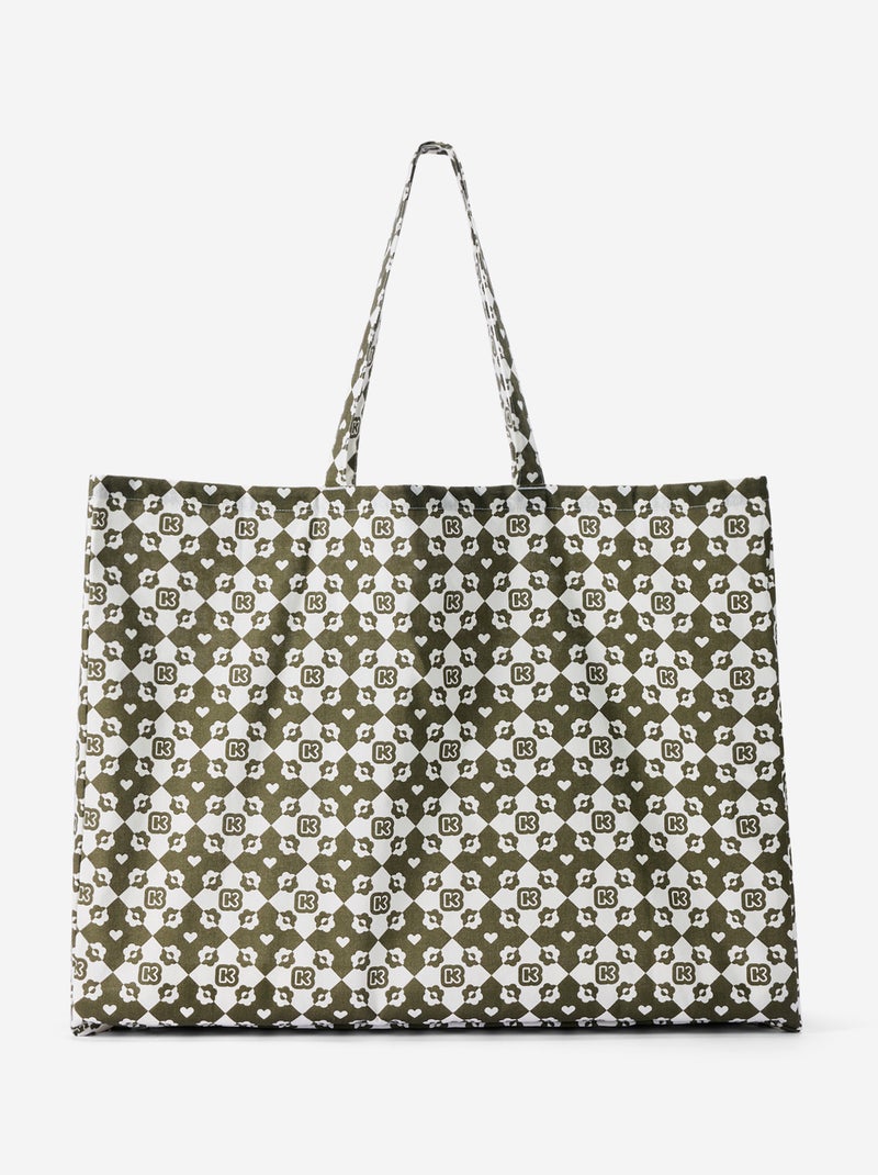 Borsa shopping tipo tote bag formato XXL Kaki - Kiabi