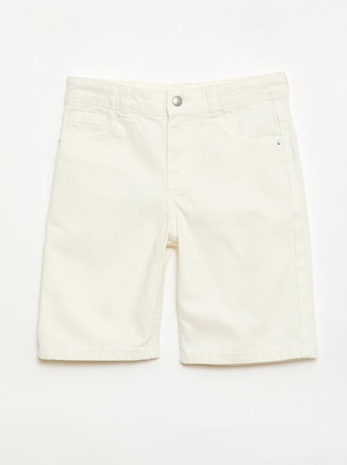 Boy's Cotton Stretch Slim Fit Denim Bermuda Shorts - Kiabi