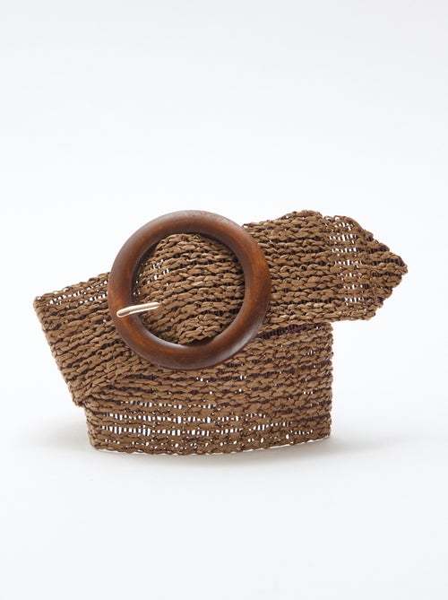Braided belt with wooden buckle - Kiabi