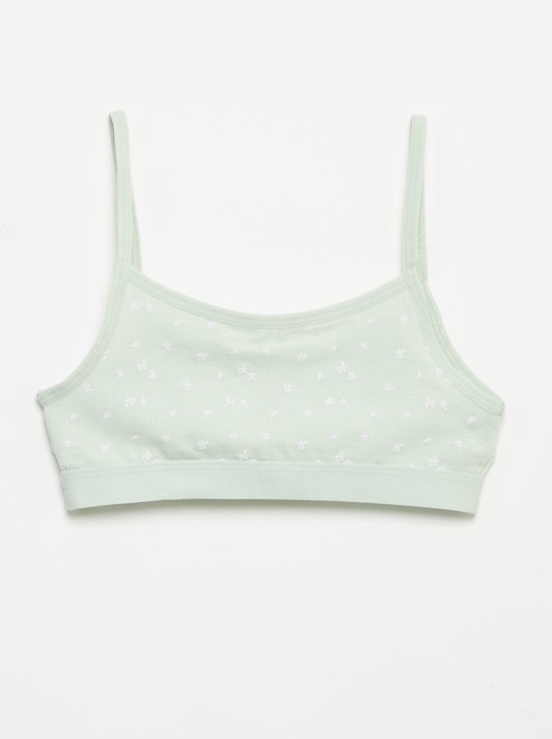 Bralettes aus Jersey mit schmalen Trägern – 2er-Pack Grün - Kiabi