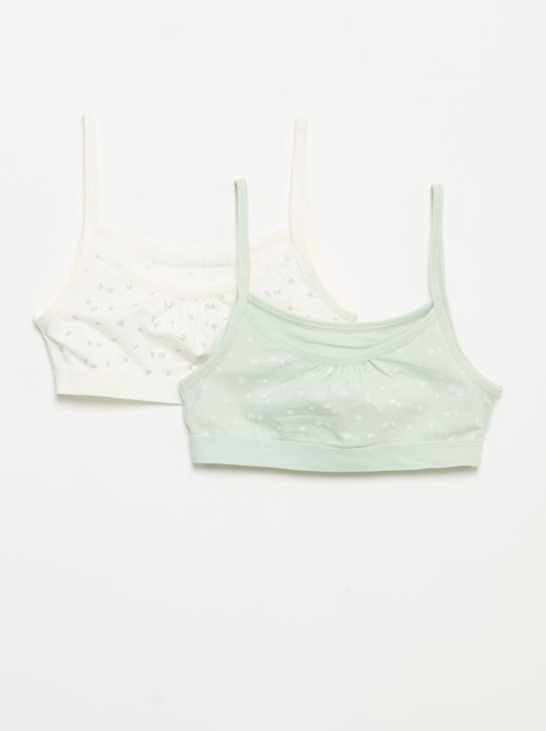 Brassiere con spalline sottili in jersey - Confezione da 2 - Kiabi