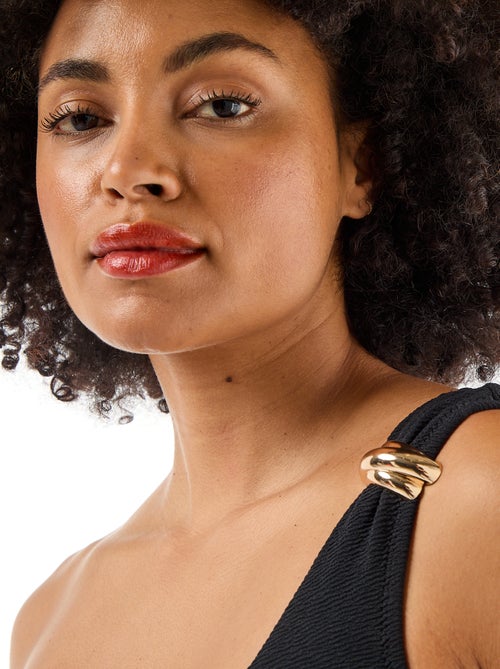 Brassière de bain asymétrique avec bijou doré - Kiabi