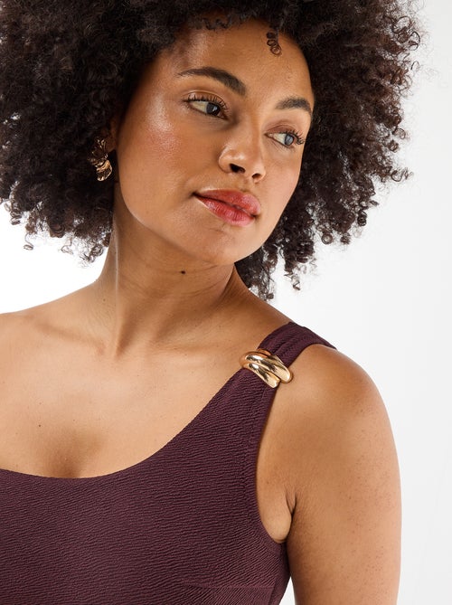 Brassière de bain asymétrique avec bijou doré - Kiabi