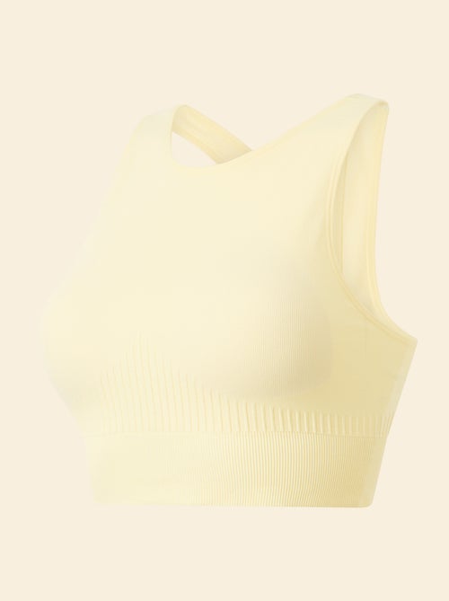 Brassière de sport en rib maintient léger - Kiabi
