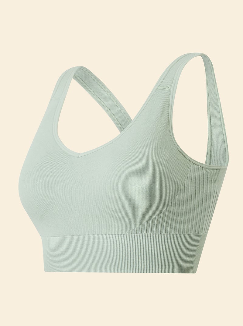 Brassière de sport maintien léger - (ekstract) Vert sauge - Kiabi
