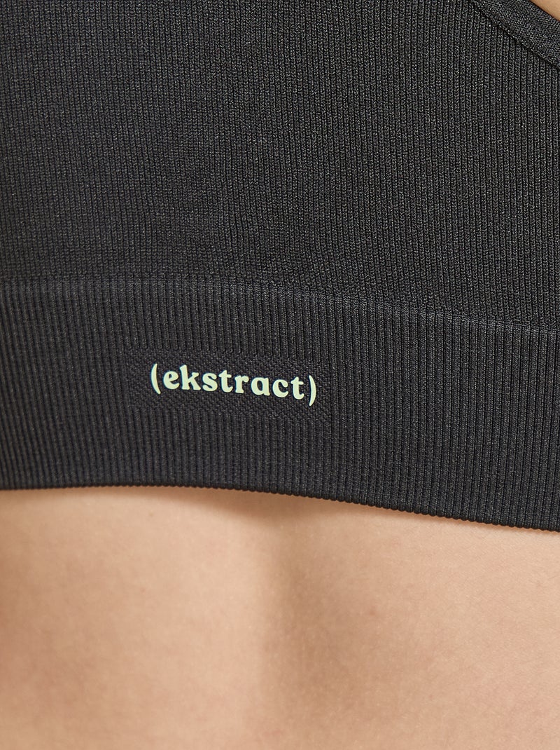 Brassière de sport maintien moyen sans couture - (ekstract) Noir - Kiabi