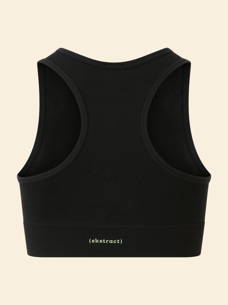 Brassière de sport maintien moyen sans couture - (ekstract) Noir - Kiabi