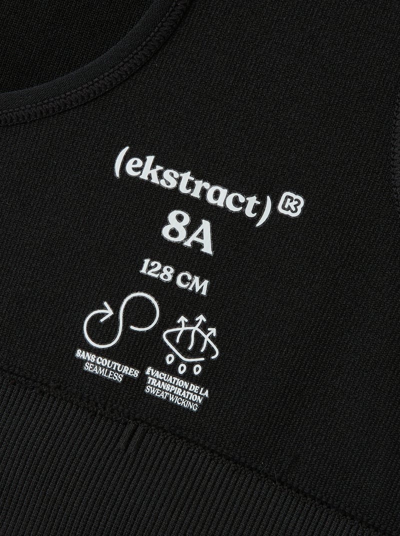 Brassière de sport maintien moyen sans couture - (ekstract) Noir - Kiabi