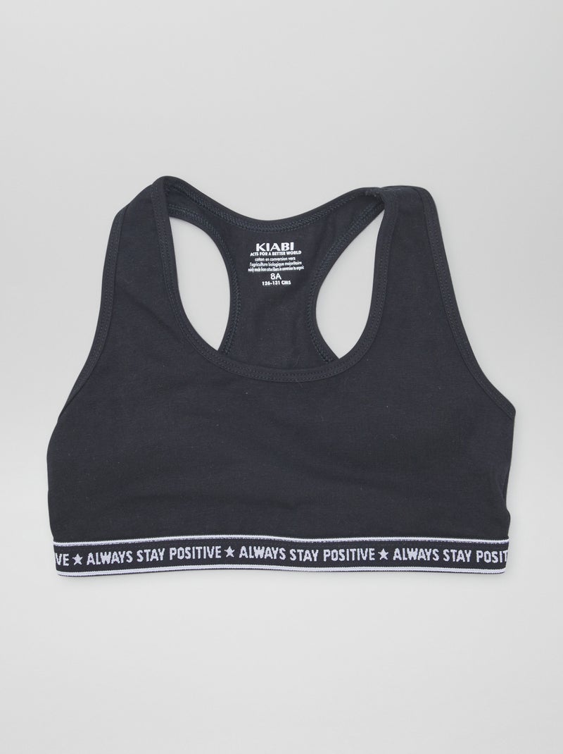Brassière de sport Noir/Blanc - Kiabi