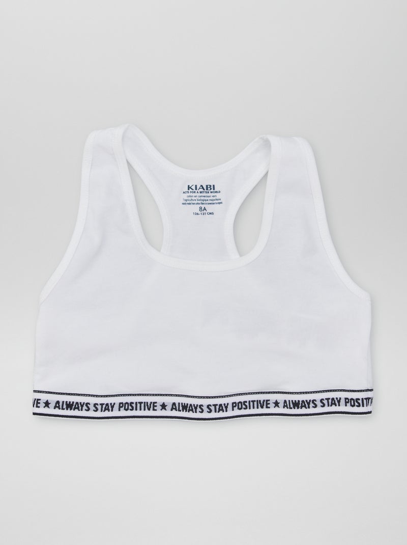 Brassière de sport Noir/Blanc - Kiabi