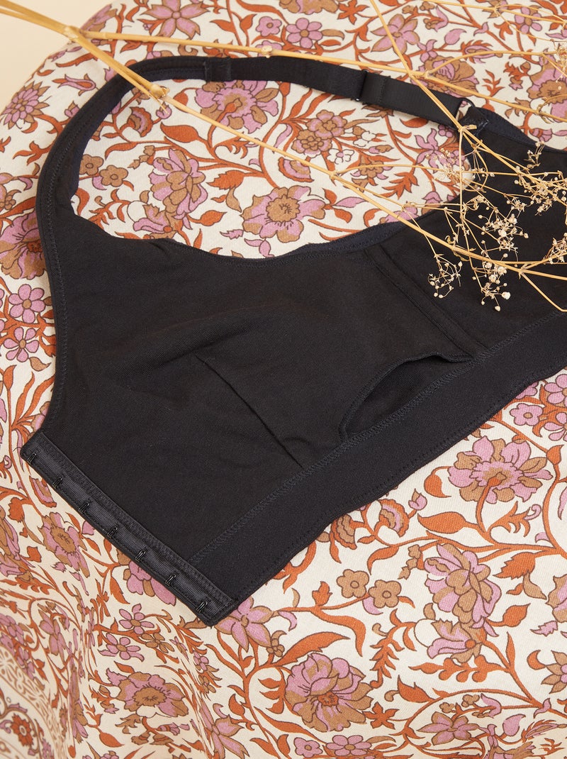 Brassière post-opératoire - Octobre Rose Noir - Kiabi