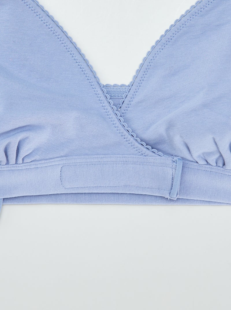 Brassière triangle sans armatures - collection facile à enfiler Bleu - Kiabi