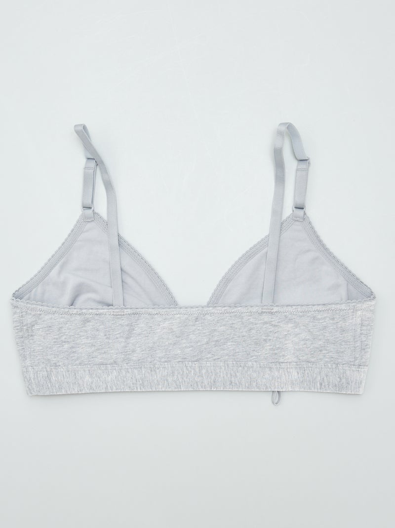Brassière triangle sans armatures - collection facile à enfiler Gris - Kiabi