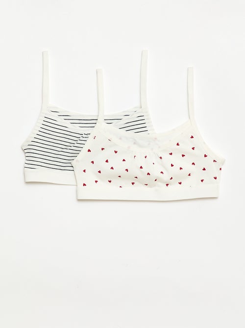 Brassières à fines bretelles en jersey - Lot de 2 - Kiabi