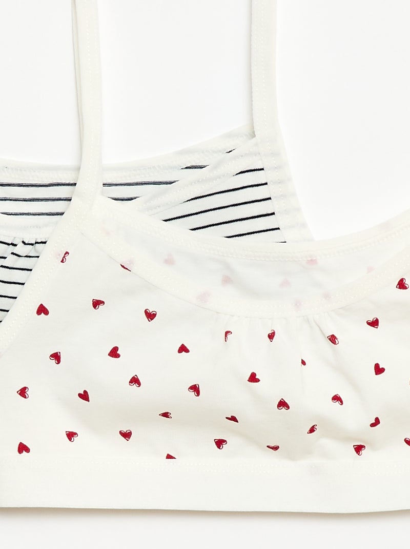 Brassières à fines bretelles en jersey - Lot de 2 Blanc - Kiabi