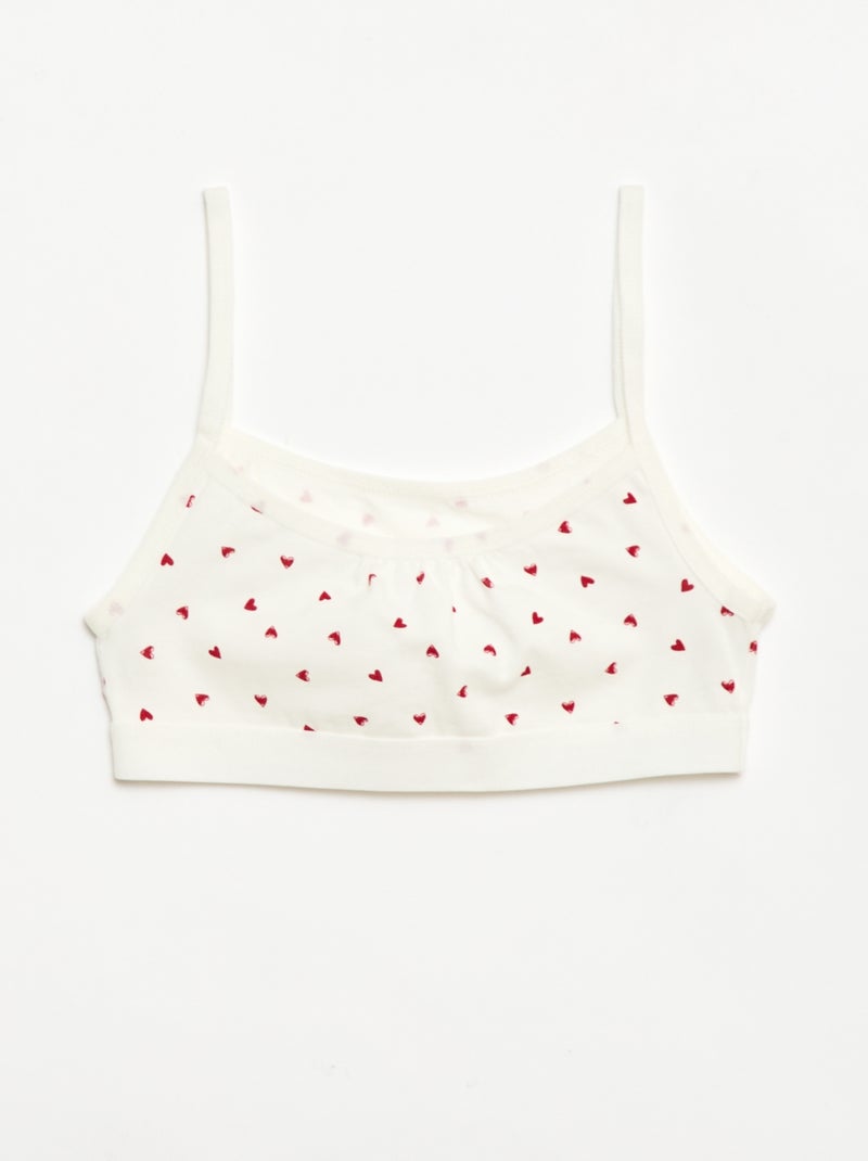 Brassières à fines bretelles en jersey - Lot de 2 Blanc - Kiabi