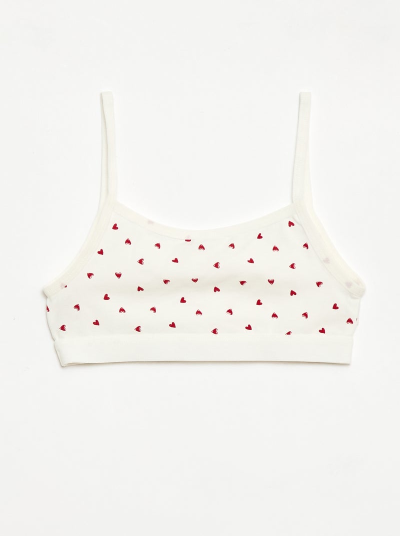 Brassières à fines bretelles en jersey - Lot de 2 Blanc - Kiabi