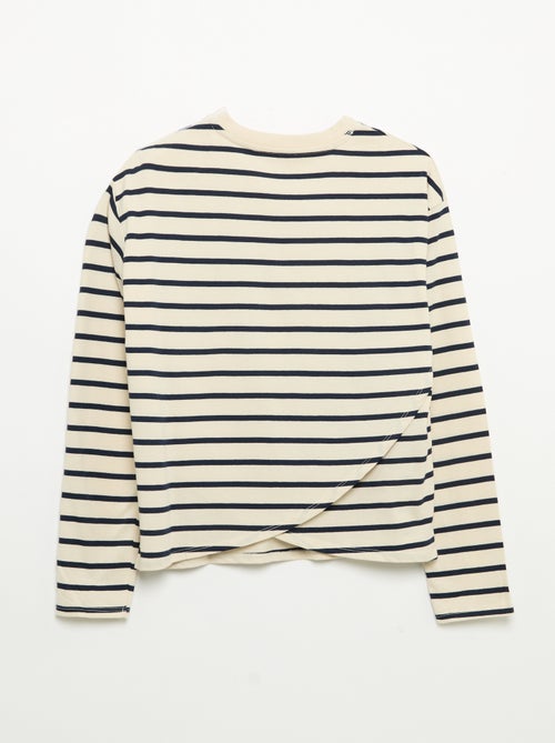 Breton Stripe T-shirt with Hook-and-Loop Shoulder - Easy-Dressing Collection - Kiabi