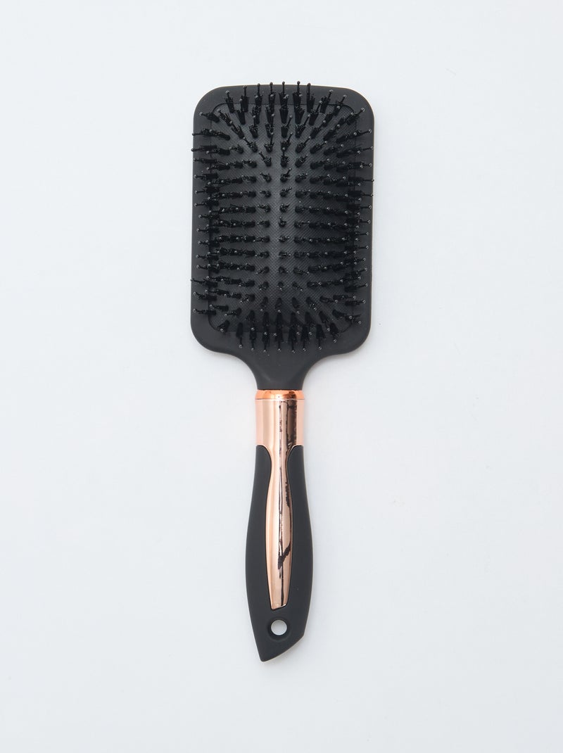 Brosse à cheveux carrée avec manche irisé Noir - Kiabi