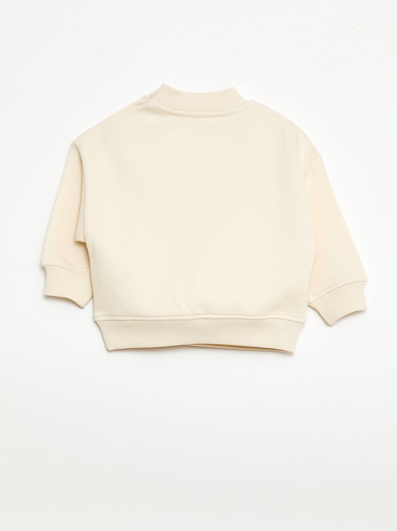 Brother and Sister Crew Neck Sweatshirt Beige - Kiabi