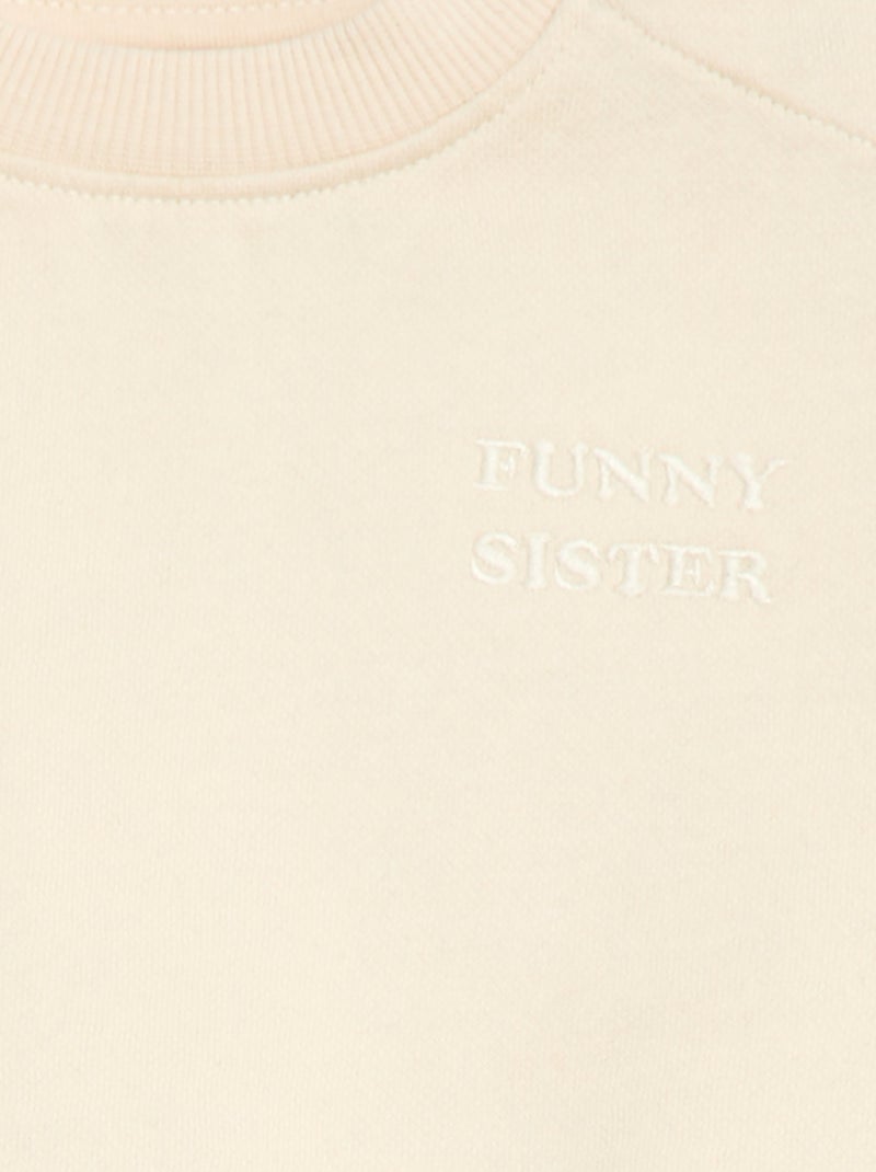 Brother & Sister Crew Neck Sweatshirt Beige - Kiabi