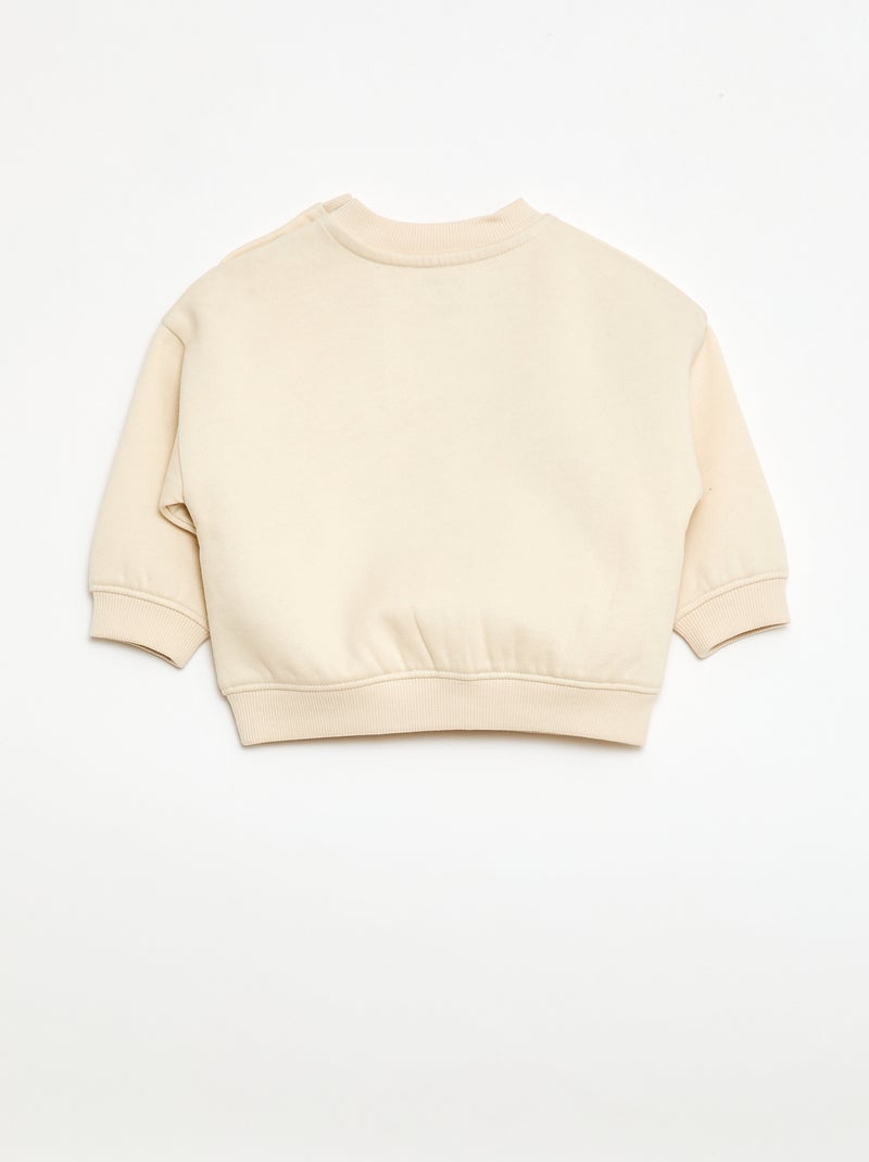 Brother & Sister Crew Neck Sweatshirt Beige - Kiabi