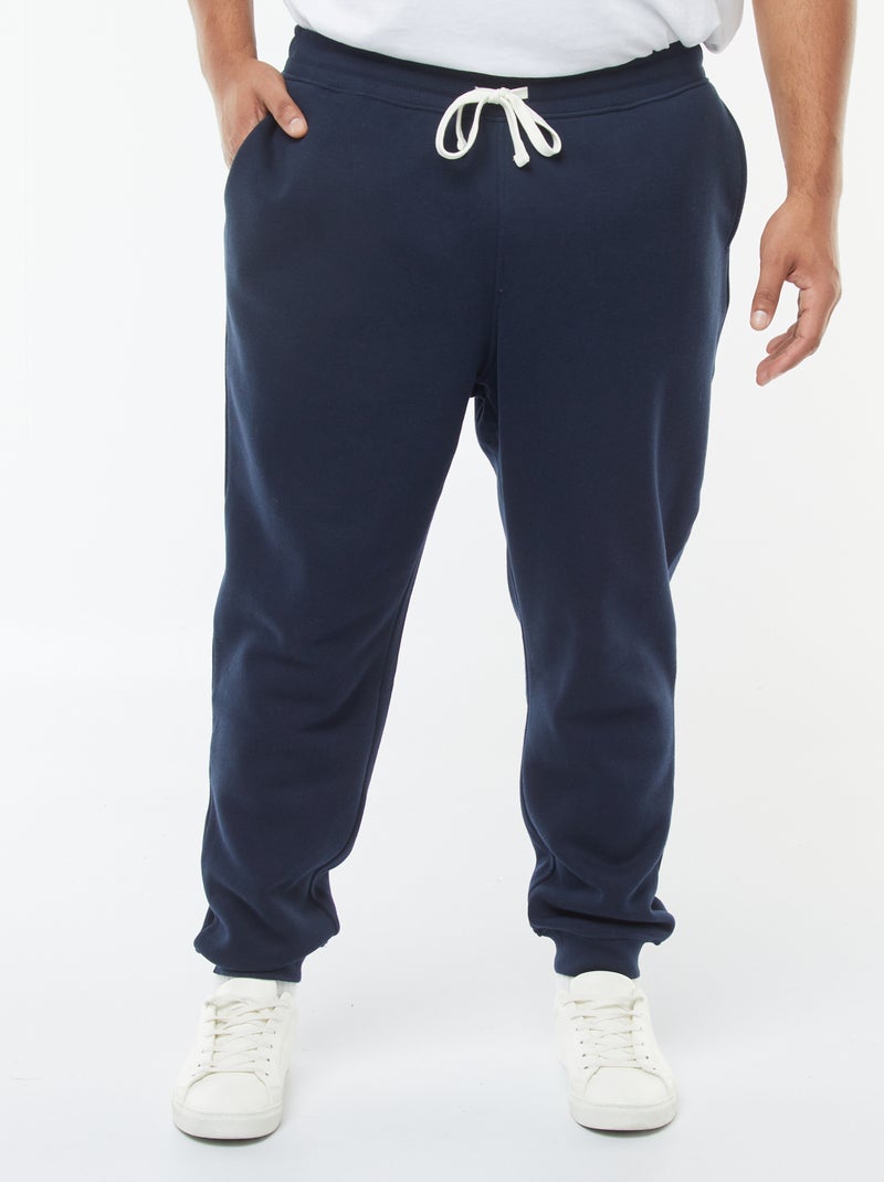 Brushed fleece plain joggers Blue - Kiabi