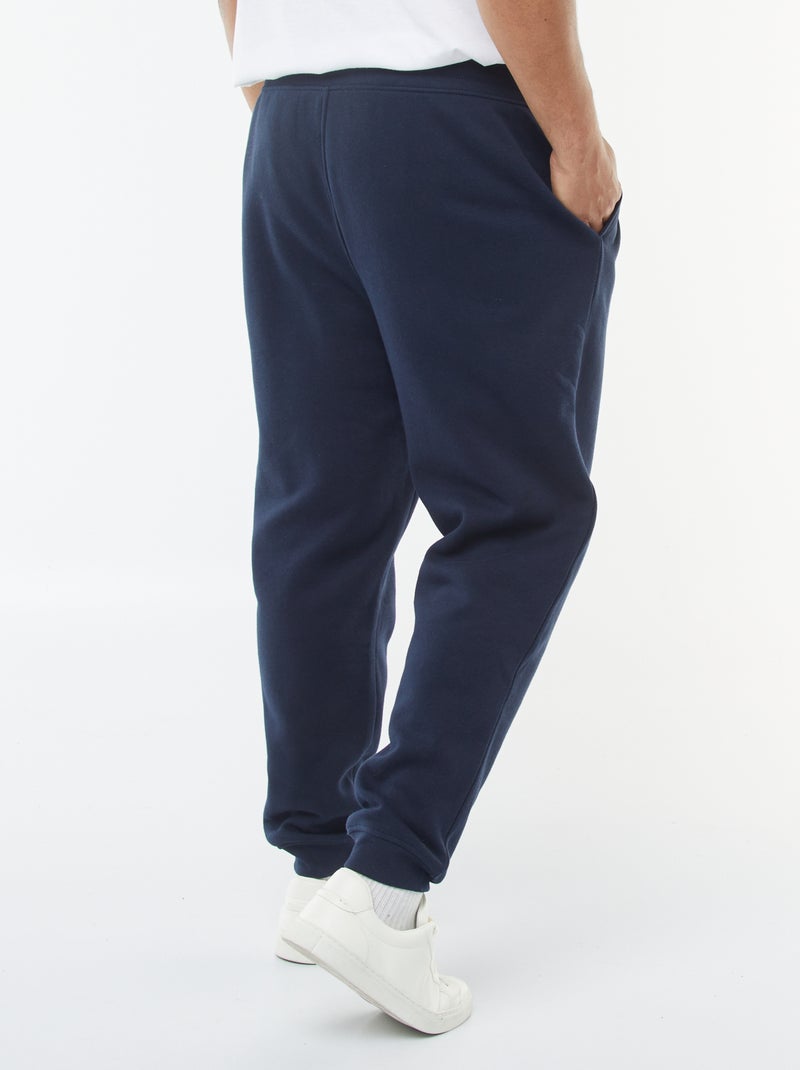Brushed fleece plain joggers Blue - Kiabi