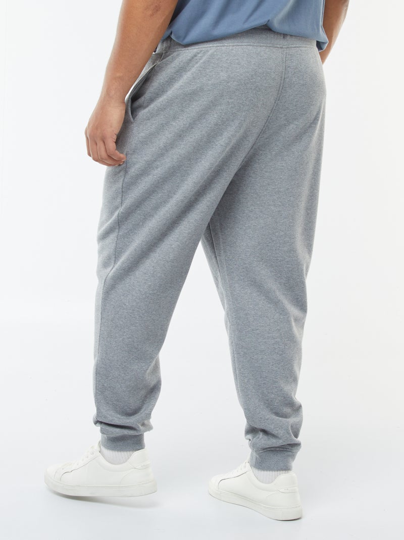 Brushed fleece plain joggers Grey - Kiabi