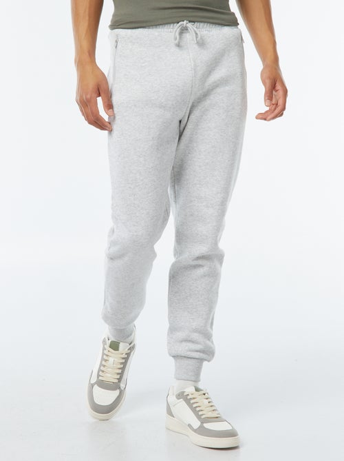 Brushed sweatshirt fabric joggers with 2 zipped pockets - Kiabi