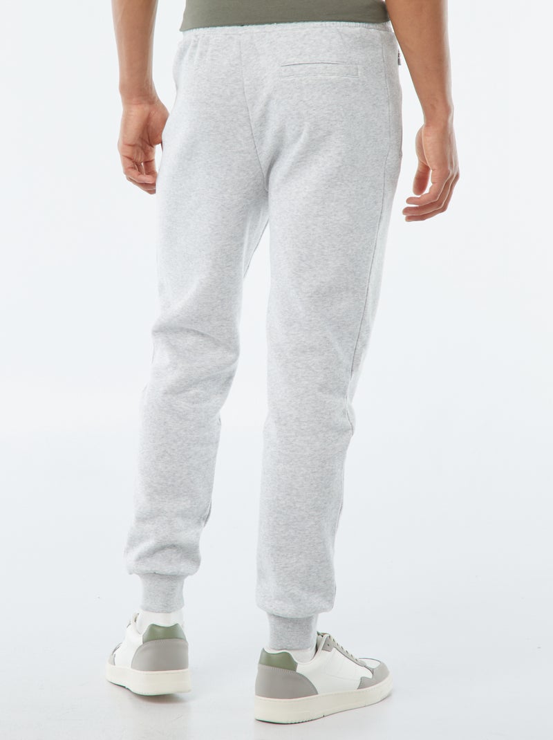 Brushed sweatshirt fabric joggers with 2 zipped pockets Grey - Kiabi