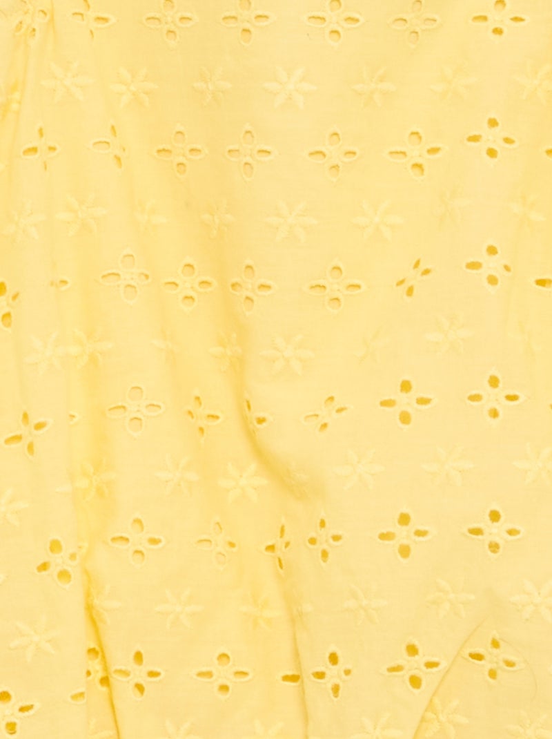 Bubble Dress with Broderie Anglaise Yellow - Kiabi