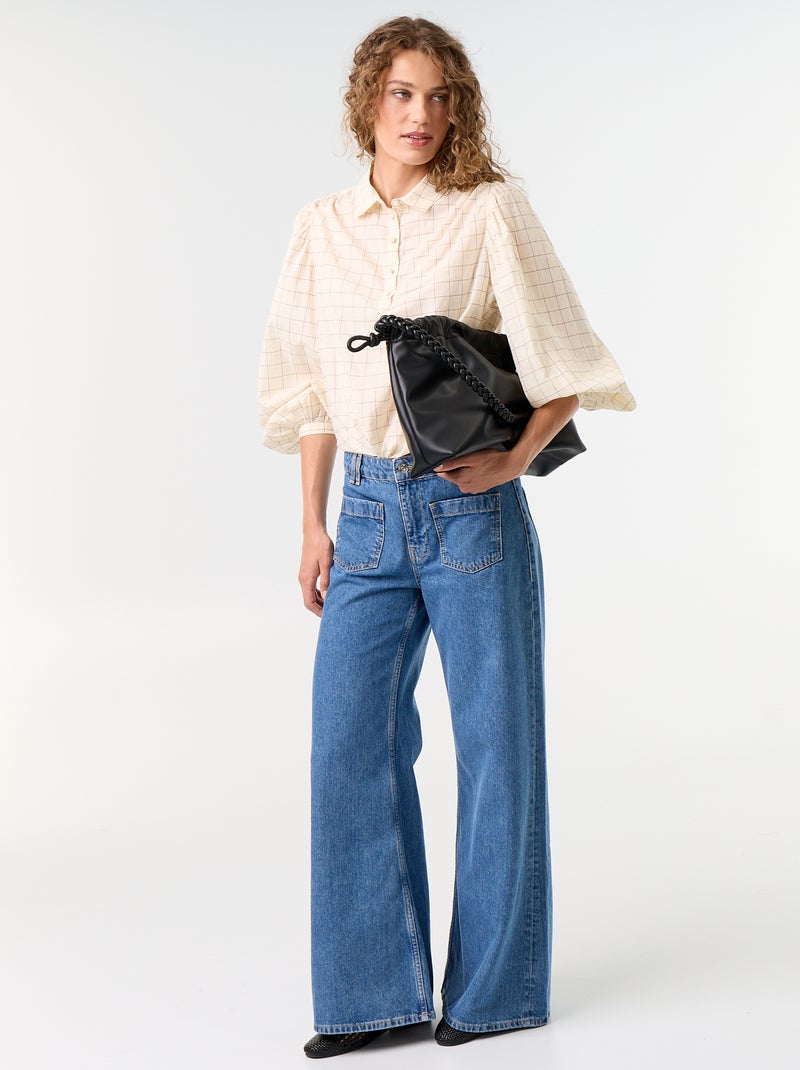 Button-down Collar Blouse White - Kiabi